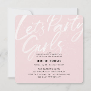Invitation Fête Blush Bachelorette Party