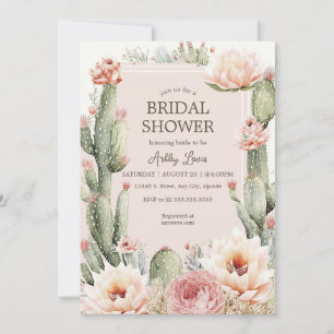 Invitation Fête Bohème Fleurs de Cactus Enterrement de vie de