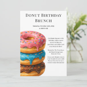 Invitation Fête Brunch Anniversaire   Pancakes & Donuts