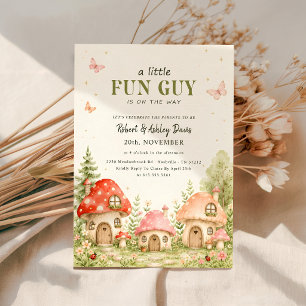 Invitation Fête Champignon Papillon Baby Shower