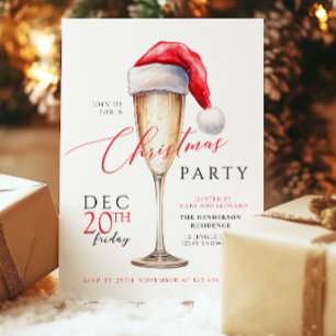 Invitation Fête chapeau de Père Noël Noël festive