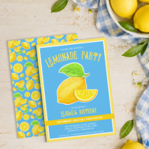 Fête charmante de limonade jaune citron et bleue