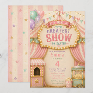 Invitation Fête Cirque Pastel