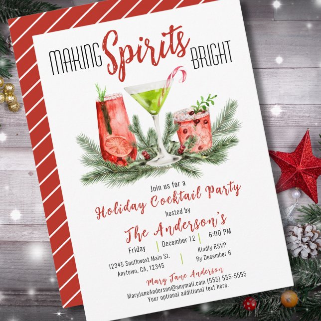 Invitation Fête Cocktail de Fêtes de Fête (Créateur téléchargé)