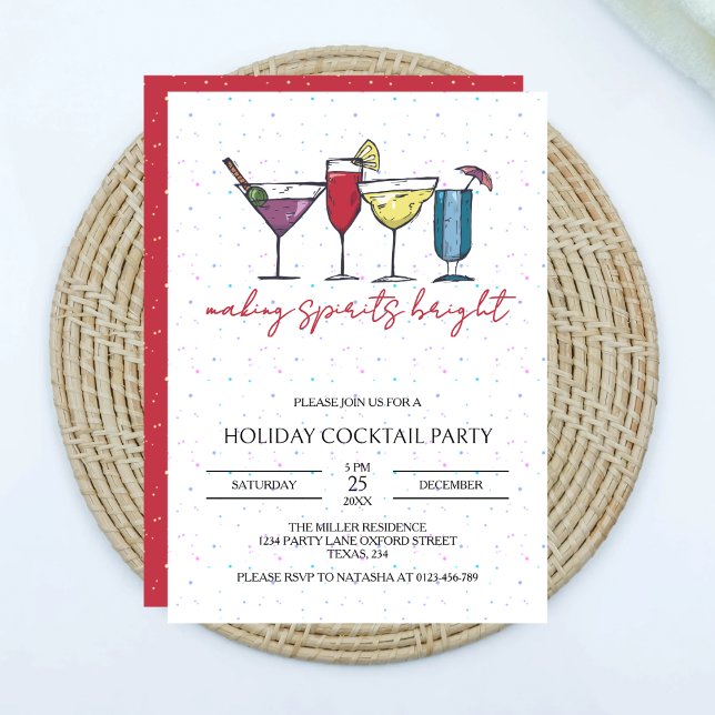 Invitation Fête Cocktail de Fêtes de Fête (Créateur téléchargé)
