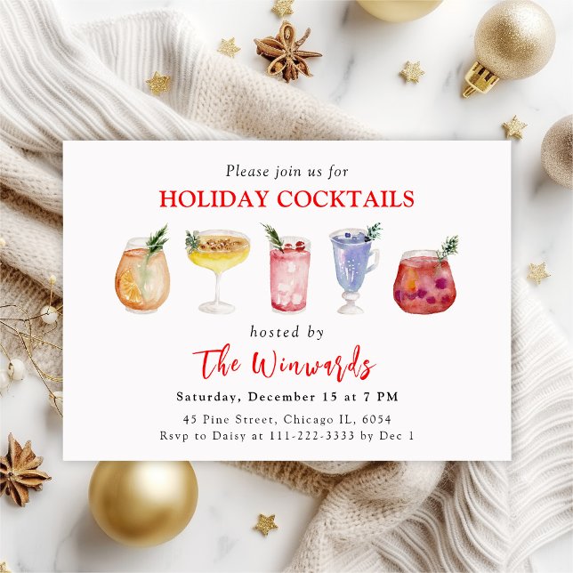 Invitation Fête Cocktails de Noël (Créateur téléchargé)