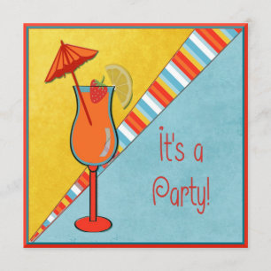 Invitation Fête Colorée de Plage pour Occasion Spéciale