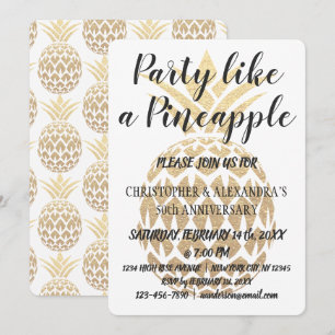 Invitation Fête comme un ananas 50e anniversaire de Mariage