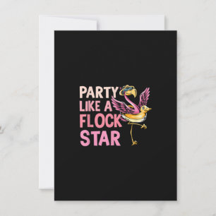 Invitation Fête comme un Flamant rose amusant Flock Star