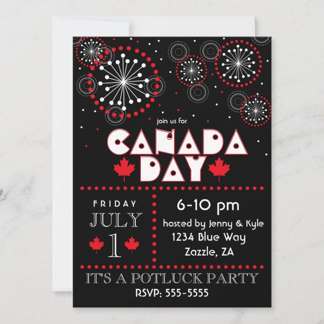 Invitation Fête contemporaine du Canada (Devant)