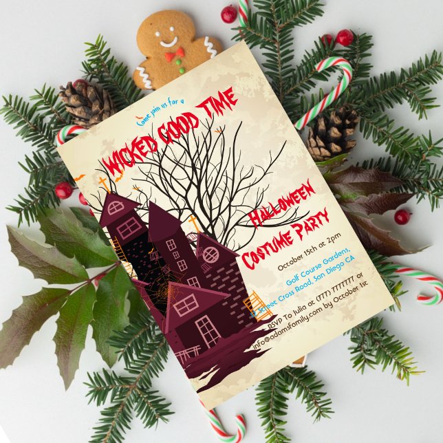 Invitation Fête Costume Maison Fantôme Halloween Épouvantable (Créateur téléchargé)