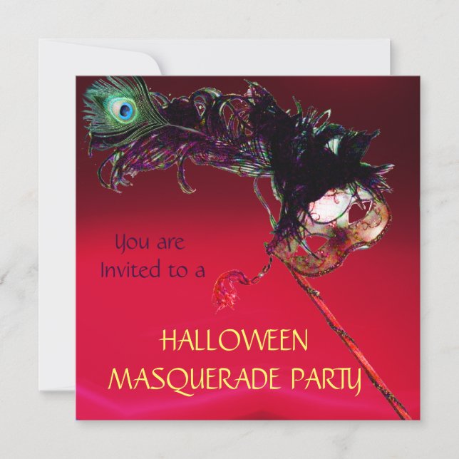 Invitation FÊTE COSTUMÉE D'HALLOWEEN, Rouge burgundy (Devant)