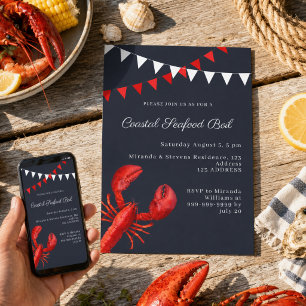 Invitation Fête Côtière de Bouillabaisse de Fruits de Mer