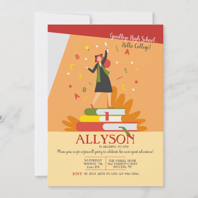 Invitation Fête d'adieu pour l'entrée au collège (Devant)