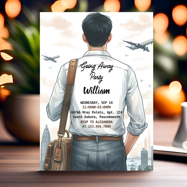 Invitation Fête d'adieu pour un voyageur qui part (Créateur téléchargé)