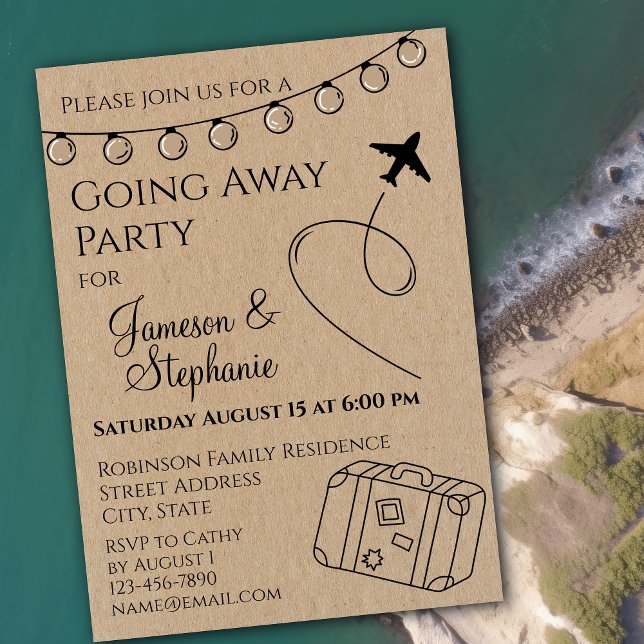 Invitation Fête d'adieu rustique (Créateur téléchargé)