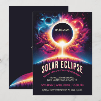 Invitation Fête d'affichage Éclipse solaire