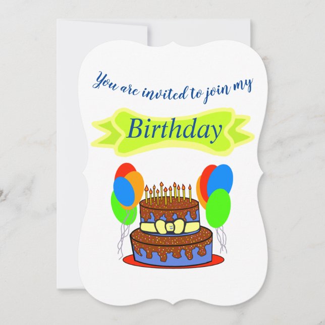Invitation fête d'anniversaire (Devant)