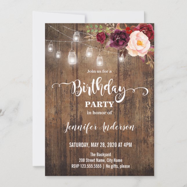 Invitation fête d'anniversaire (Devant)