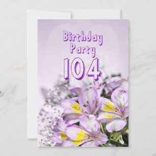 Invitation fête d'anniversaire 104 ans