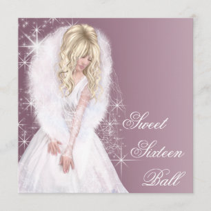 Invitation Fête d'anniversaire 16 ans de la princesse rose