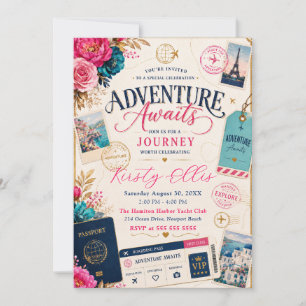 Invitation Fête d'anniversaire 18 ans Aventure en attente