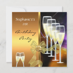 Invitation fête d'anniversaire 21 ans élégant viol