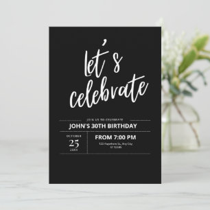 Invitation Fête d'anniversaire 30 ans Minimaliste Adulte