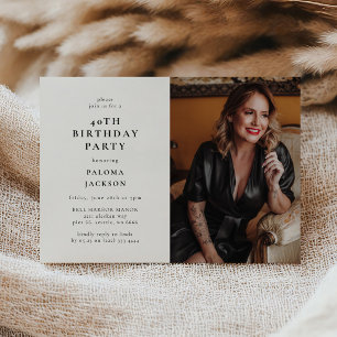 Invitation Fête d'anniversaire 40 ans Modern Photo