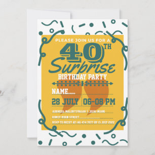 Invitation Fête d'anniversaire 40e surprise Fête d'anniversai