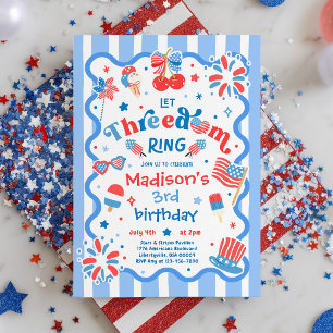 Invitation Fête d'anniversaire 4 juillet Laissez la liberté s