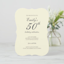 Fête d'anniversaire 50 ans crème élégante moderne