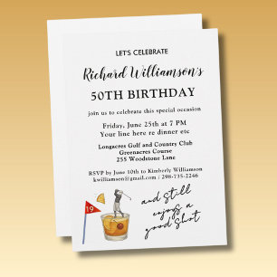 Invitation Fête d'anniversaire 50 ans de golf humoristique mo
