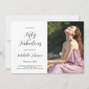 Invitation Fête d'anniversaire 50 ans Fifty & Fabulous