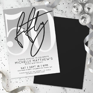 Invitation Fête d'anniversaire 50 ans moderne