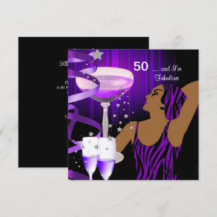 Invitation Fête d'anniversaire 50 ans Rétro Diva Fabuleux Vio