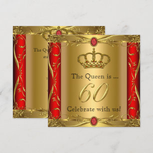 Invitation Fête d'anniversaire 60 ans de la Reine ou du Roi R