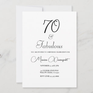 Invitation Fête d'anniversaire 70 ans et Fabuleuse 50e