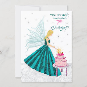 Invitation Fête d'anniversaire 7 ans. Bougies d'éclairage pou