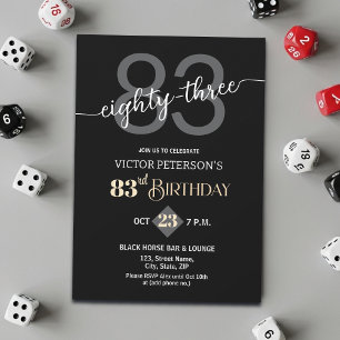 Invitation Fête d'anniversaire 83 ans pour hommes minimaliste