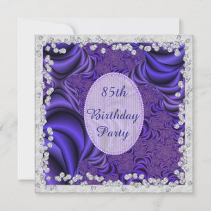 Invitation Fête d'anniversaire 85 ans Lila Luxueux & Diamants