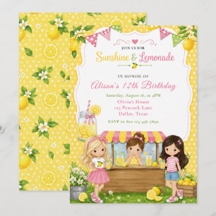 Invitation Fête d'anniversaire à la limonade