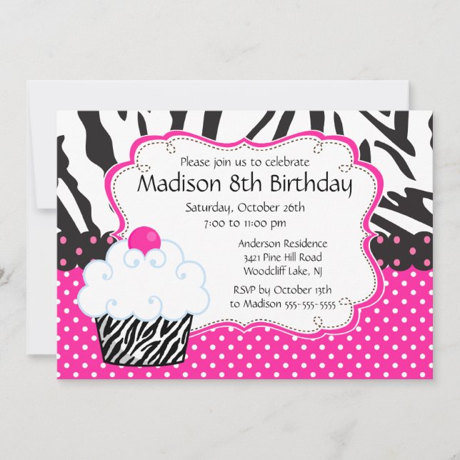 Invitation Fête d'anniversaire à la mode de roses indien et (Devant)