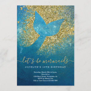 Invitation Fête d'anniversaire à thème de sirène personnalisé