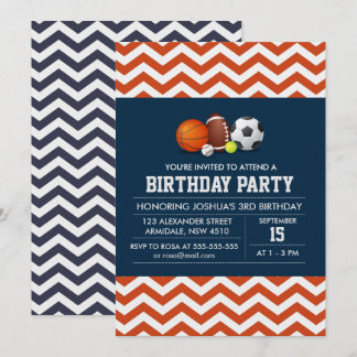 Invitation Fête d'anniversaire à thème du chevron