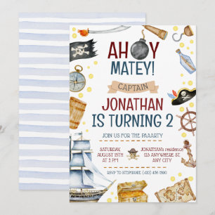 Invitation Fête d'anniversaire à thème Pirate