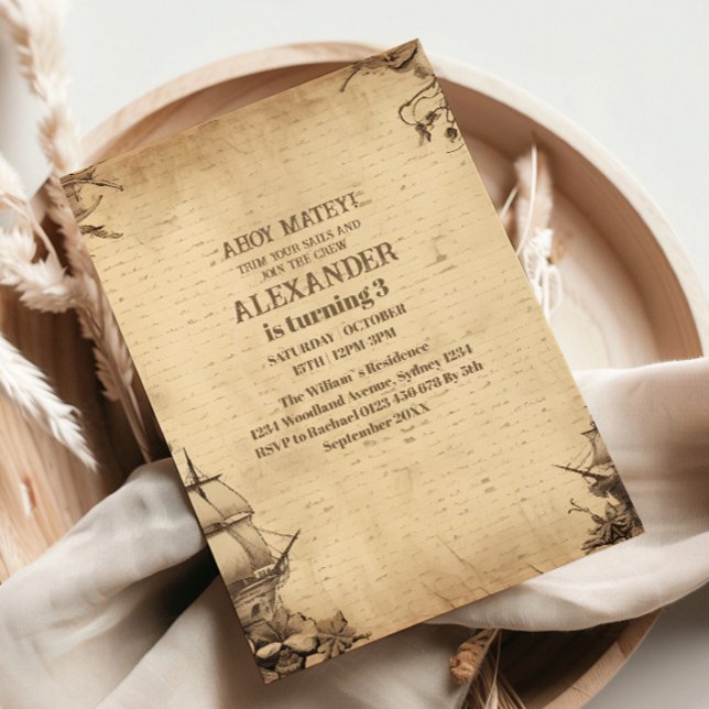 Invitation Fête d'anniversaire à thème Pirate (Créateur téléchargé)