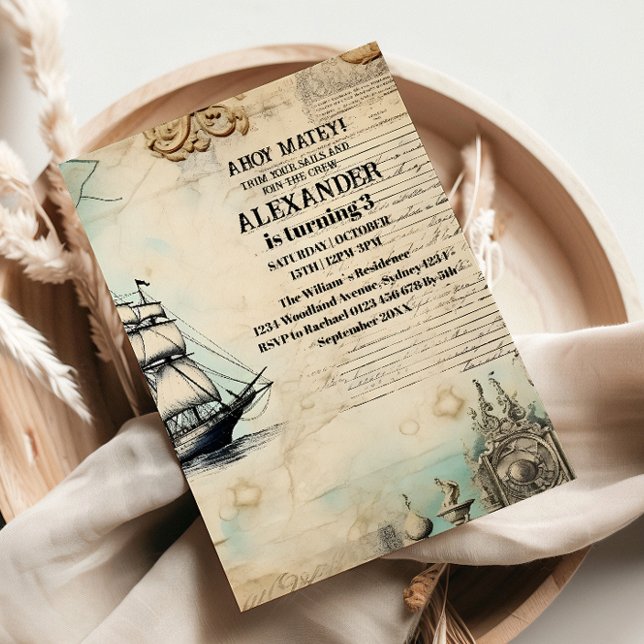 Invitation Fête d'anniversaire à thème Pirate (Créateur téléchargé)