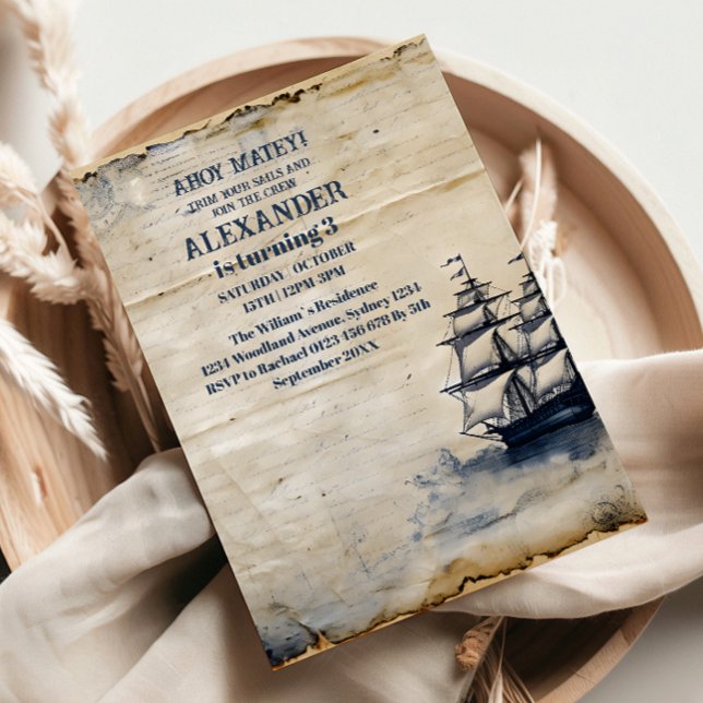 Invitation Fête d'anniversaire à thème Pirate (Créateur téléchargé)