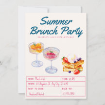 Fête d'anniversaire adulte Brunch aquarelle 